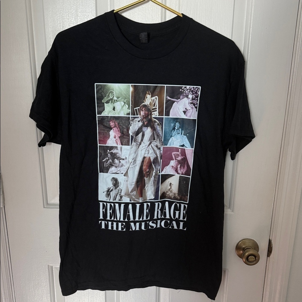 Gildan Black Tee Taylor Swift female rage the musical